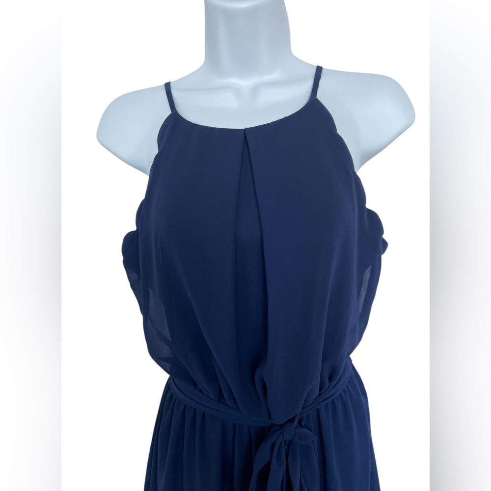 🆕 💙 NWOT BCX Navy Blue Fit & Flare Sleeveless Halter Dress | Women’s XL - Picture 3 of 10